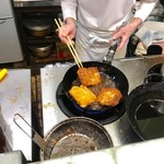 洋食いしだ - カツサンドのカツを調理ジュ～w