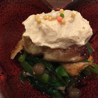 あなごと日本酒 なかむら - つるむらさきと穴子、イチジクと豆腐ソース
