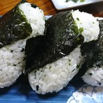 ミートたつみ - 終盤のおにぎり