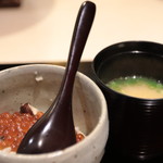 味あら井 - 松茸土鍋ご飯 いくら乗せ＆伊勢海老汁