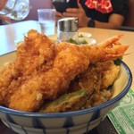 さん天 - イカと海老の天丼  590円