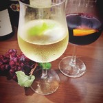 Homemade sangria (red/white) glass
