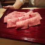 銀座 しのはら - 凄いサシの飛騨牛