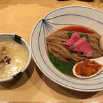 饗 くろ喜 - 夏麺第10弾 牛白湯つけそば（1,200円） 2017.9