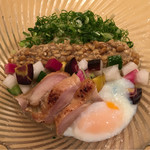 饗 くろ喜 - 冷やし煮干し納豆和えそば（饗 くろ㐂） 2017.9