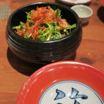 手打ち蕎麦 ほかげ - 江戸川春菊と桜えびサラダ仕立て