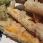 手打ち蕎麦 ほかげ - 野菜天婦羅　ズームアップ