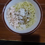 麺や而今 - 冷し和え玉・大城ブラック返しVer.