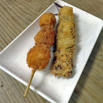 手打ちうどん ぶれーど・う - 鶉玉子串、ちくカツ