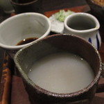 手挽きそば 一心 - 蕎麦湯は蕎麦粉添追加でトロトロ