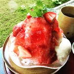 無碍山房 サロン・ド・ムゲ - いちごのかき氷 お番茶付きです。