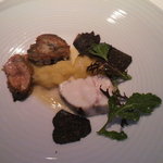 フロリレージュ - 【2011.3.3ディナー】魚料理（鮟鱇のロースト、ゼラチン質を固めたガレット、アン肝）