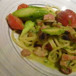 ジョバーノ - モルタデッラ　アスパラガスとプチトマトのスパゲティーニ