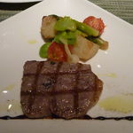 ジョバーノ - 特選和牛ロース肉のグリル季節野菜添え　山椒の香るバルサミコソース