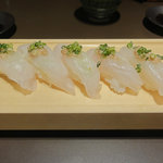 板前寿司 - ⑧大分県産かわはぎ（肝付き）