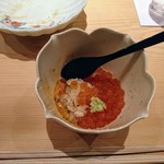 鮨 さかい - 蝦夷馬糞ウニに新イクラ、皮が全くないような食感