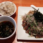 麺屋 六感堂 - 冷たいお蕎麦＋舞茸ご飯（2017年9月某日限定）