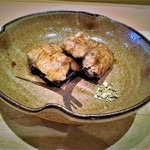 天ぷら たけうち - 筑後川の天然鰻の白焼き　　ミルされた高知の山椒で　火入れも抜群です！