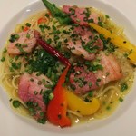 イタリア市場　ラスペランザ 木更津店 - 塩漬け豚バラ肉とペペローニのペペロンチーノ