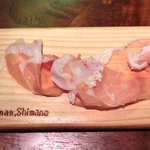 キッチャーノ - 本日のランチ+カフェ 1500円 の切り立てのパルマ産特製生ハム