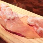 キッチャーノ - 本日のランチ+カフェ 1500円 の切り立てのパルマ産特製生ハム