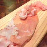 キッチャーノ - 本日のランチ+カフェ 1500円 の切り立てのパルマ産特製生ハム