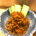 天ぷらと寿司 ミコ - 肉味噌 410円。