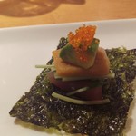 たべどころ絆 連 - うにマグロカナッペ＠２４０