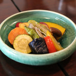 手打ち蕎麦 かね井 - 季節野菜の揚げびたし