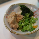 寿司栄 - 29年9月　カワハギ　肝、海苔、葱