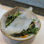 寿司栄 - 29年9月　カワハギ　肝、海苔、葱