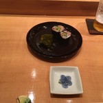 鮨小山 - 蒸しアワビ　イワシ