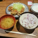 から揚げ定食（\600）