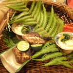 焼き松茸と厚岸産牡蠣ビシソワーズ