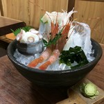 H.29.8.9.夜 造り 活生だこ 950円・造り ボタンエビ 1,000円・造り 平目 1,000円