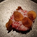 TACUBO - 和牛のタルタル　インカのめざめのポテチがのってます！