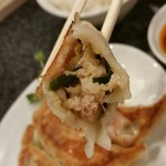 天鴻餃子房 - 黒豚餃子、断面。