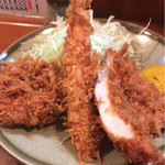 Tonkatsu Daikichi - メンチカツ、エビ、チキンカツの三点セット