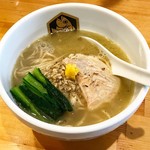 真鯛らーめん 麺魚 - ヒラメらーめん＋ヒラメ雑炊丼 1000円