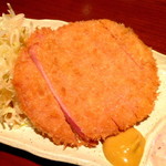 焼酎と手しごと料理の店　まさや - ◆厚切りハムカツとポテトサラダ