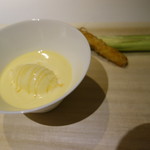 ル・ミュゼ - トウキビのプディング、ヤングコーンのフリット