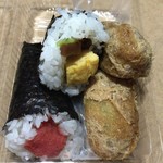 すし屋のやすけ - めんたいこ/たまご手巻、わさび菜いなり2個