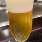 ステーキハウスハマ - まずはビールで乾杯