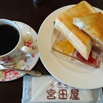Miyataya - モーニングメニュー トーストセット600円