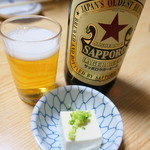 金田 - お通しの奴とビール