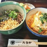 レストランたなか - ﾗﾝﾁのそばｾｯﾄ(冷したぬき+ﾐﾆｶﾂ丼)