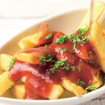 French fries Bravas sauce