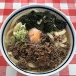 みうらうどん - 肉月見うどん（中）500円