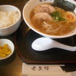 壬生楼 - Ｂセット（ラーメン、から揚げハーフ、ライス）