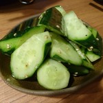 炭火焼ジンギスカン ポッケ - 手づくりキュウリの漬物(350円)